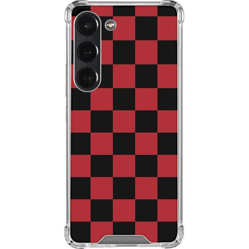 Red and Black Checkerboard Galaxy S23 Clear Case
