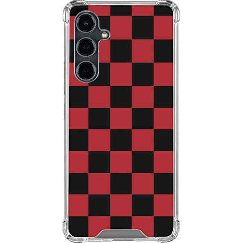 Red and Black Checkerboard Galaxy S23 FE Clear Case