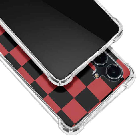 Red and Black Checkerboard Galaxy S23 FE Clear Case