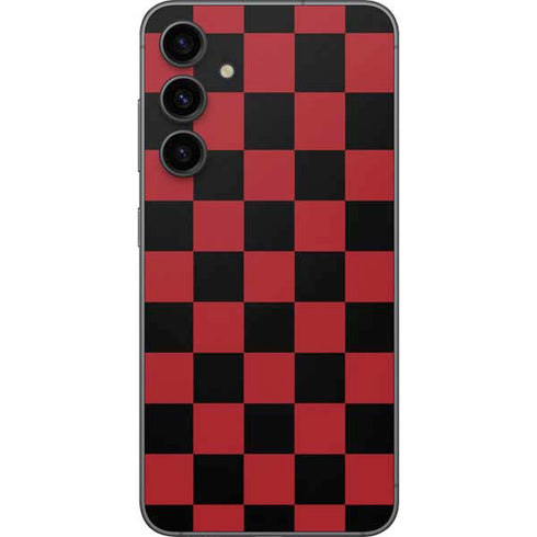 Red and Black Checkerboard Galaxy S23 FE Skin