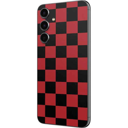 Red and Black Checkerboard Galaxy S23 FE Skin