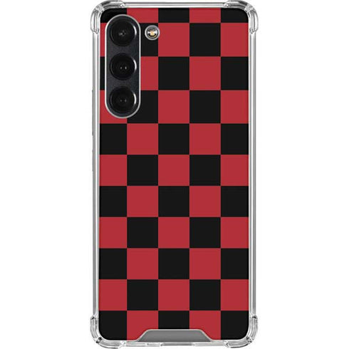 Red and Black Checkerboard Galaxy S23 Plus Clear Case