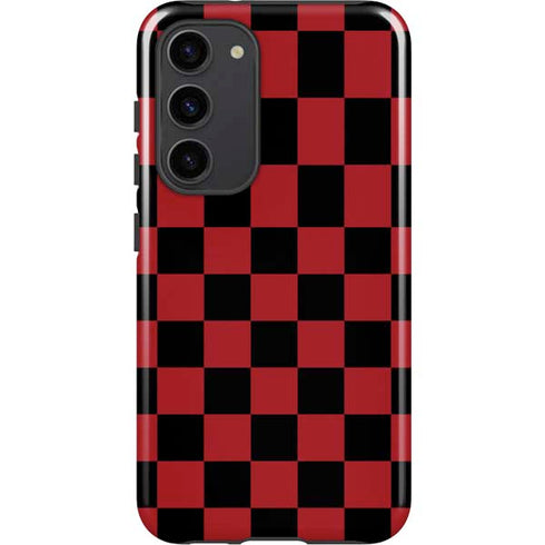 Red and Black Checkerboard Galaxy S23 Plus Pro Case