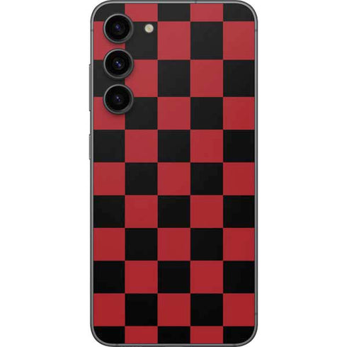 Red and Black Checkerboard Galaxy S23 Plus Skin
