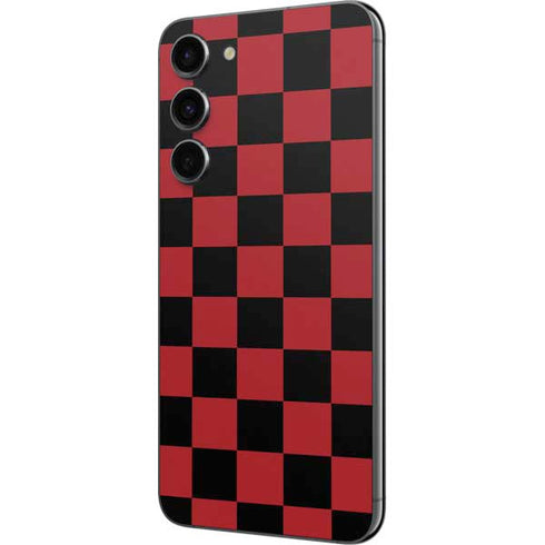 Red and Black Checkerboard Galaxy S23 Plus Skin