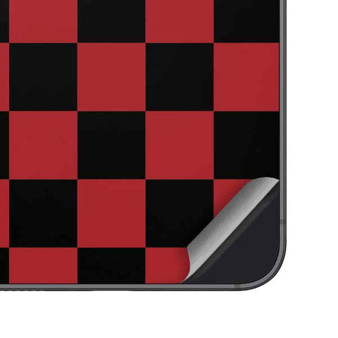 Red and Black Checkerboard Galaxy S23 Plus Skin