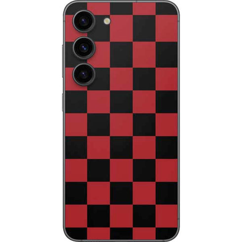 Red and Black Checkerboard Galaxy S23 Skin