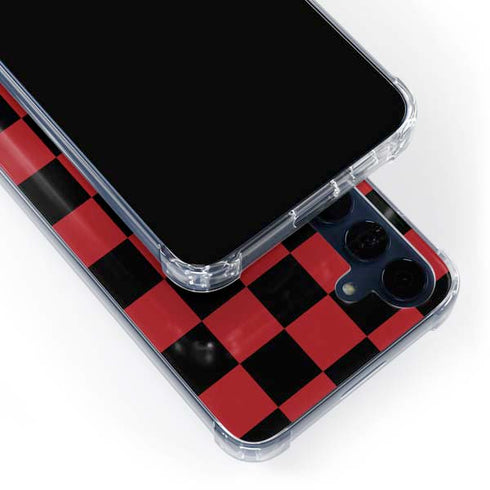Red and Black Checkerboard Galaxy S24 Clear Case
