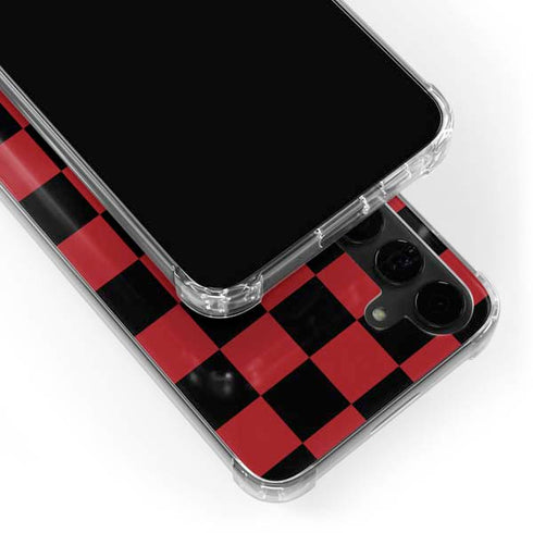 Red and Black Checkerboard Galaxy S24 Plus Clear Case