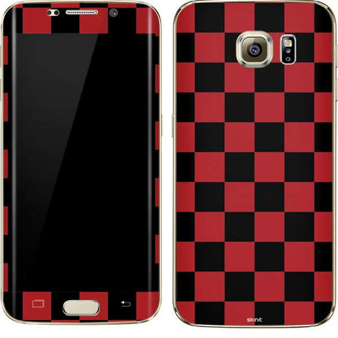 Red and Black Checkerboard Galaxy S7 Edge Skin