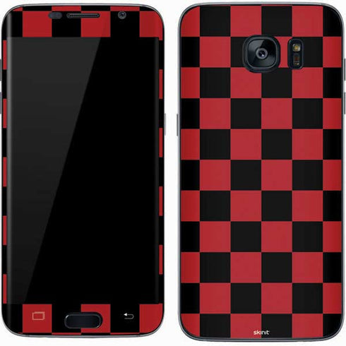 Red and Black Checkerboard Galaxy S7 Skin