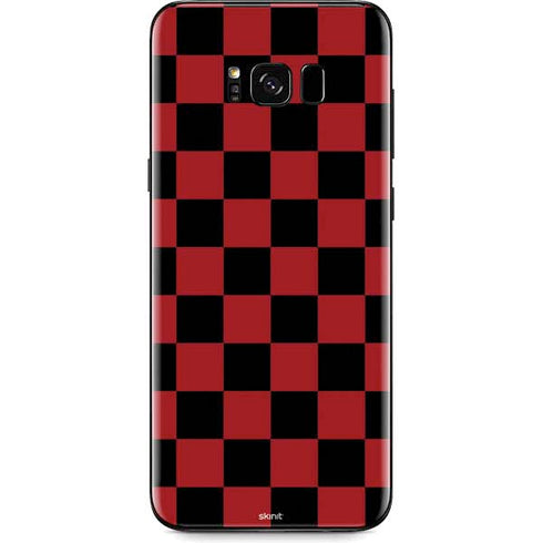 Red and Black Checkerboard Galaxy S8 Skin