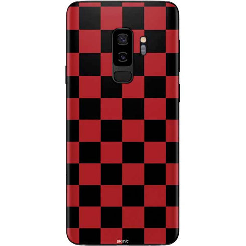 Red and Black Checkerboard Galaxy S9 Plus Skin