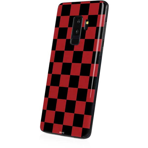 Red and Black Checkerboard Galaxy S9 Plus Skin