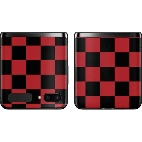 Red and Black Checkerboard Galaxy Z Flip Skin