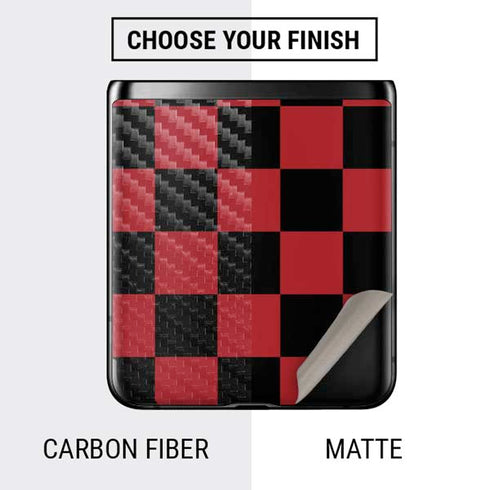 Red and Black Checkerboard Galaxy Z Flip Skin