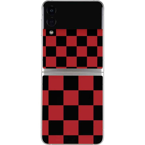 Red and Black Checkerboard Galaxy Z Flip3 5G Skin