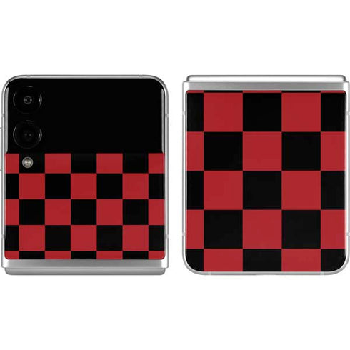 Red and Black Checkerboard Galaxy Z Flip4 5G Skin