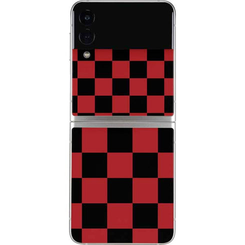 Red and Black Checkerboard Galaxy Z Flip4 5G Skin