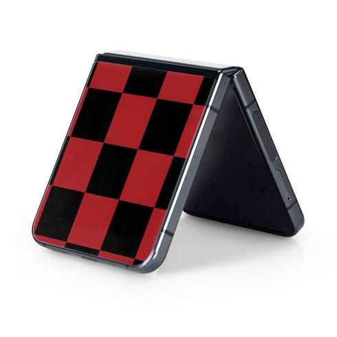 Red and Black Checkerboard Galaxy Z Flip5 5G Skin