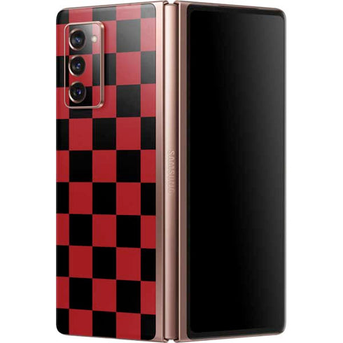 Red and Black Checkerboard Galaxy Z Fold2 5G Skin