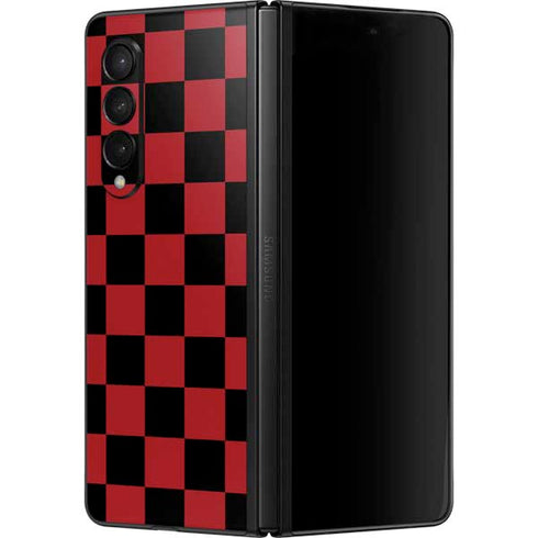 Red and Black Checkerboard Galaxy Z Fold3 5G Skin