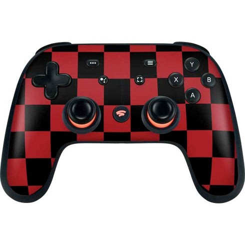 Red and Black Checkerboard Google Stadia Controller Skin