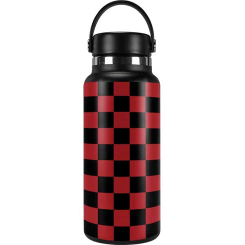 Red and Black Checkerboard Hydro Flask 32oz Wide Mouth Skin