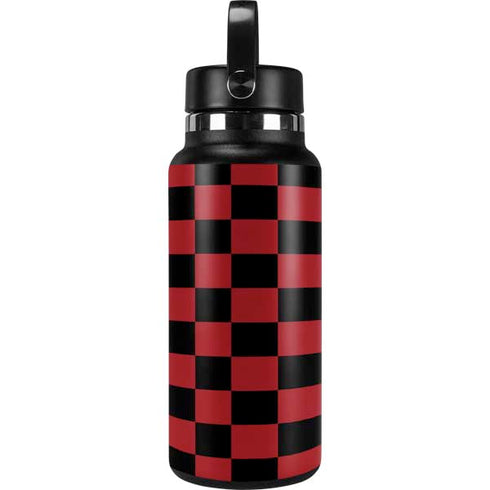 Red and Black Checkerboard Hydro Flask 32oz Wide Mouth Skin