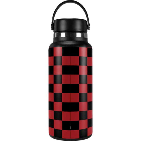 Red and Black Checkerboard Hydro Flask 32oz Wide Mouth Skin