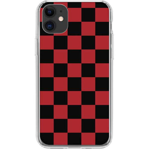 Red and Black Checkerboard iPhone 11 Clear Case