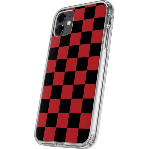 Red and Black Checkerboard iPhone 11 Clear Case