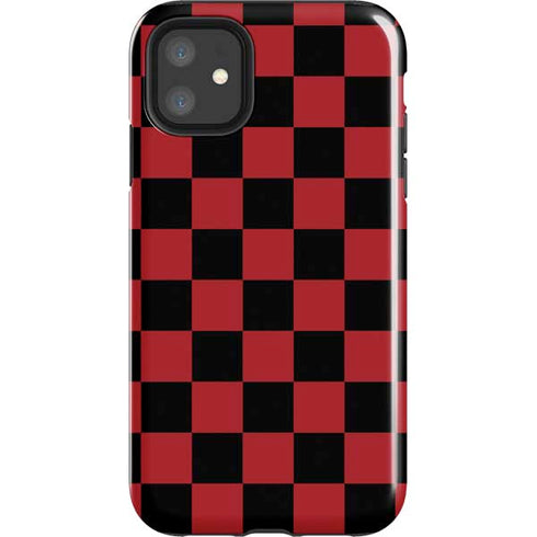 Red and Black Checkerboard iPhone 11 Impact Case