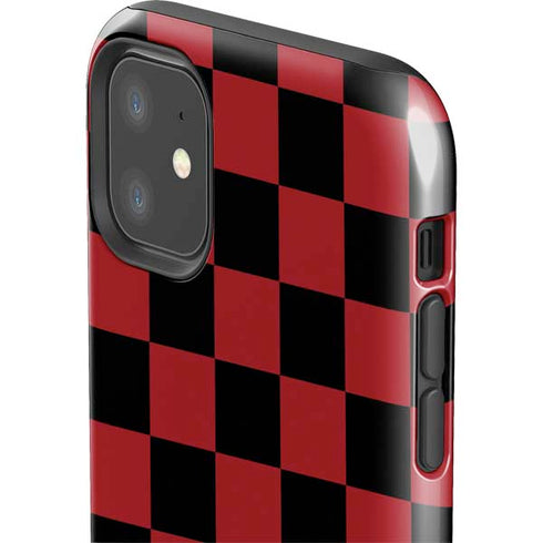 Red and Black Checkerboard iPhone 11 Impact Case