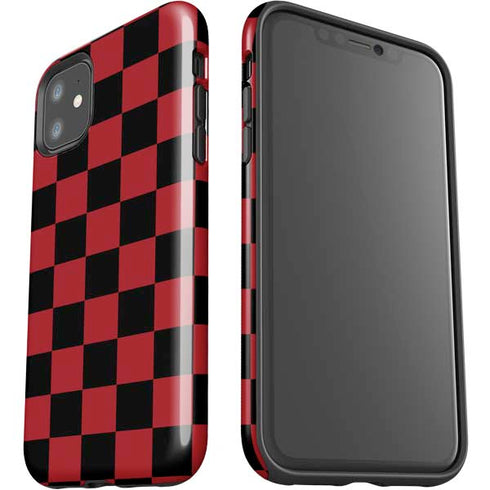 Red and Black Checkerboard iPhone 11 Impact Case