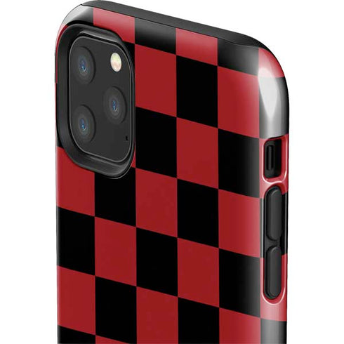 Red and Black Checkerboard iPhone 11 Pro Max Impact Case