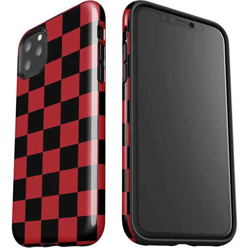 Red and Black Checkerboard iPhone 11 Pro Max Impact Case