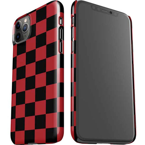 Red and Black Checkerboard iPhone 11 Pro Max Lite Case