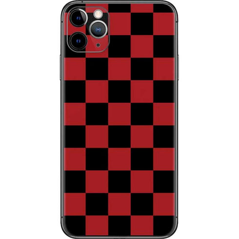 Red and Black Checkerboard iPhone 11 Pro Max Skin