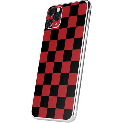 Red and Black Checkerboard iPhone 11 Pro Max Skin
