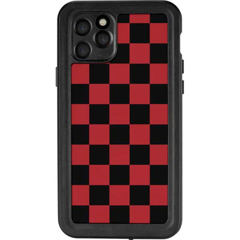 Red and Black Checkerboard iPhone 11 Pro Waterproof Case