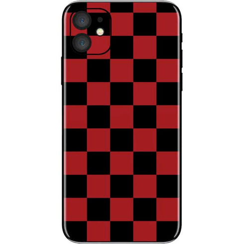 Red and Black Checkerboard iPhone 11 Skin