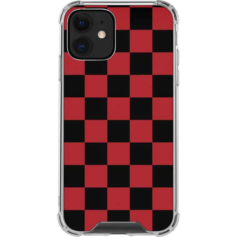 Red and Black Checkerboard iPhone 12 Clear Case