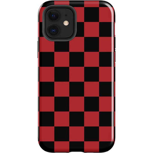 Red and Black Checkerboard iPhone 12 Impact Case