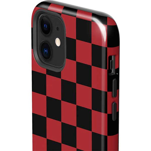 Red and Black Checkerboard iPhone 12 Impact Case