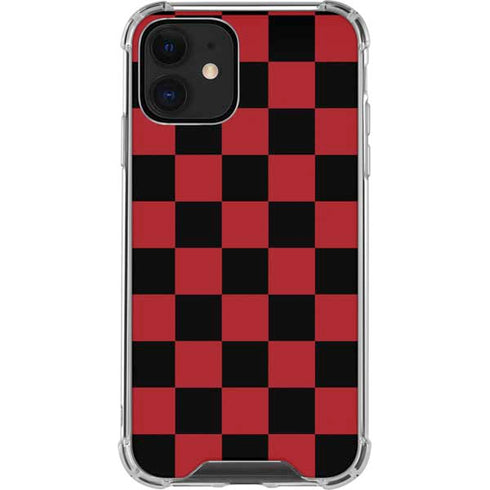 Red and Black Checkerboard iPhone 12 Mini Clear Case