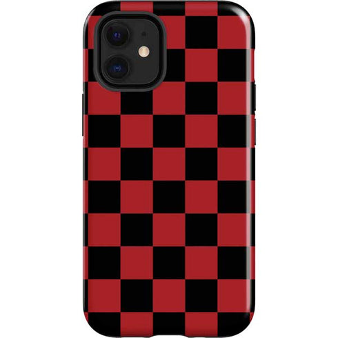 Red and Black Checkerboard iPhone 12 Mini Impact Case
