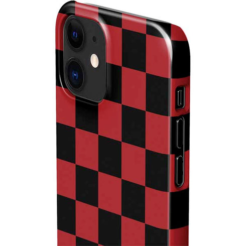 Red and Black Checkerboard iPhone 12 Mini Lite Case