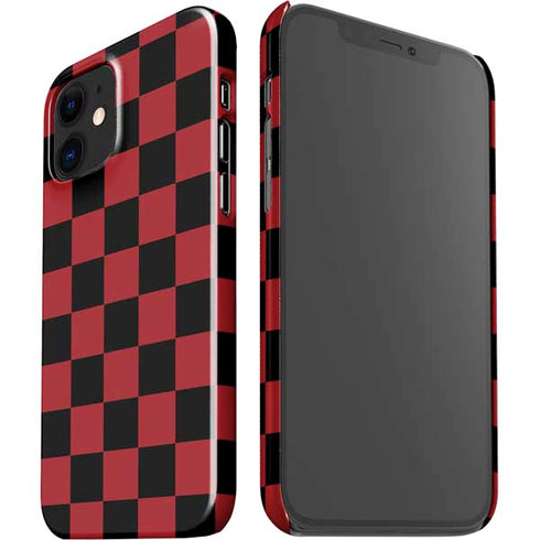 Red and Black Checkerboard iPhone 12 Mini Lite Case