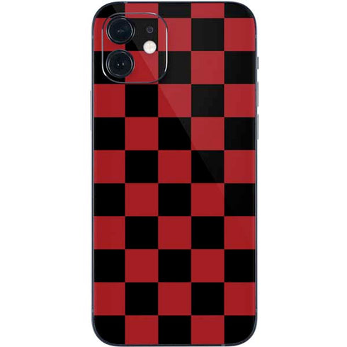 Red and Black Checkerboard iPhone 12 Mini Skin